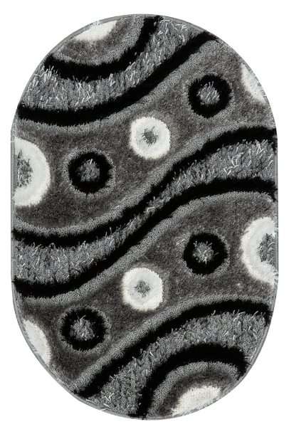 Imagine Covor Oval Elise Gri - Negru 8870